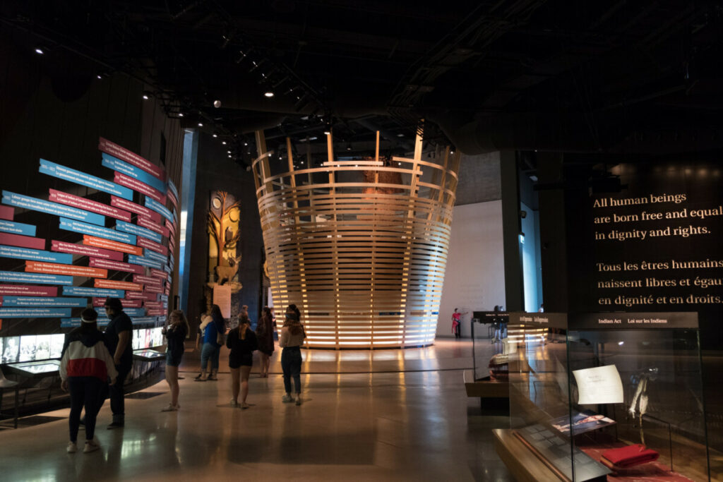 The indigenous perspectives gallery at the CMHR